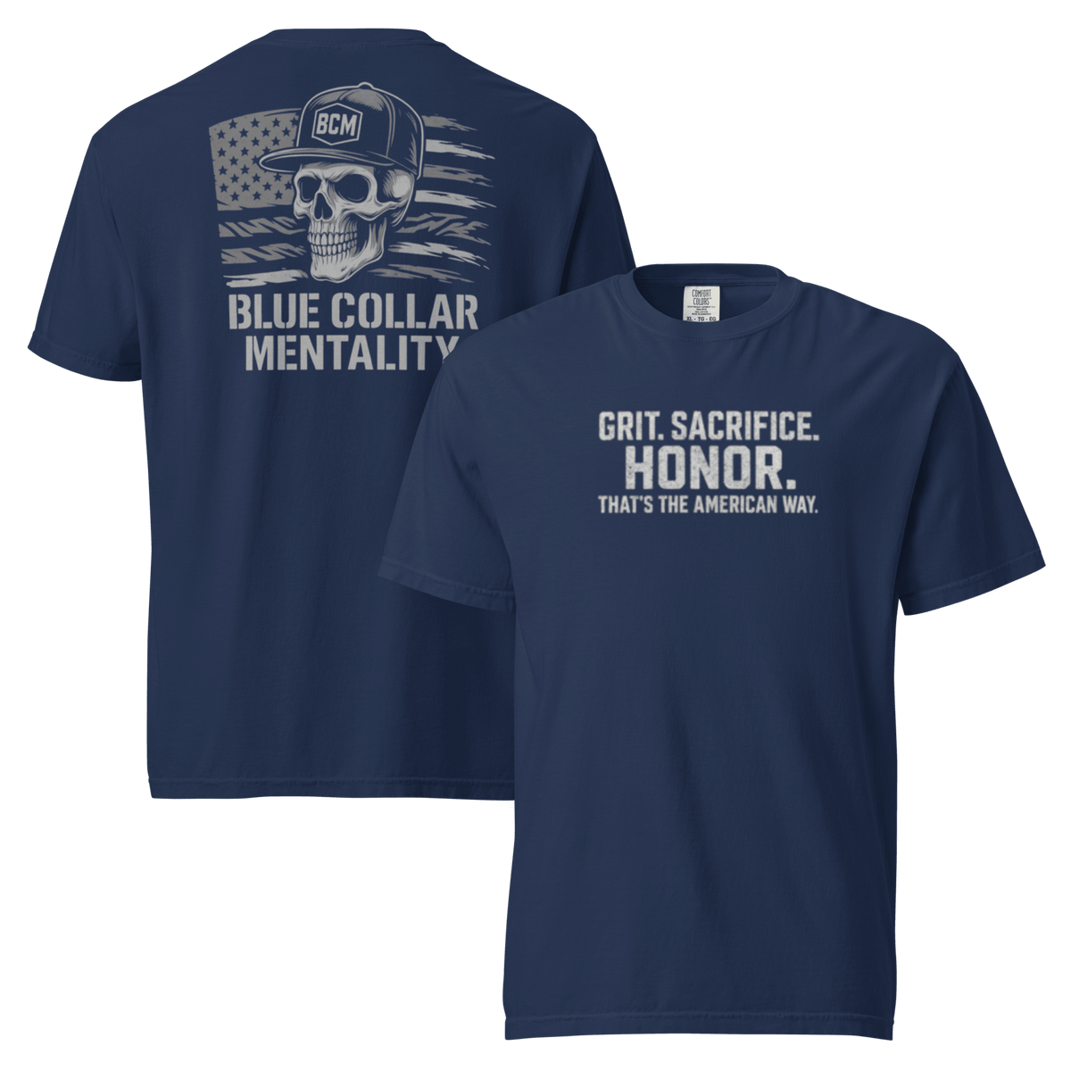 Grit. Sacrifice. Honor. Tee - Blue Collar Mentality
